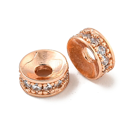 Brass Cubic Zirconia Spacer Beads KK-L215-004B-RG04-1
