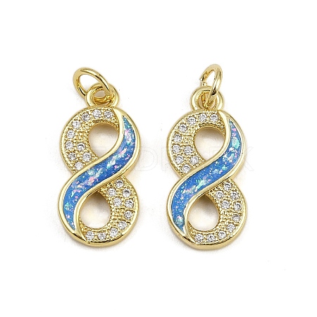Brass Micro Pave Cubic Zirconia Enamel Pendants KK-L249-01G-1