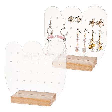 Transparent Acrylic Earring Diaplay Stands EDIS-WH0029-80C-1