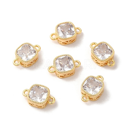 Real 18K Gold Plated Brass Cubic Zirconia Links Connectors KK-M243-04G-02-1