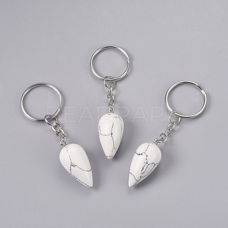 Natural Howlite Keychain KEYC-P041-B09-1