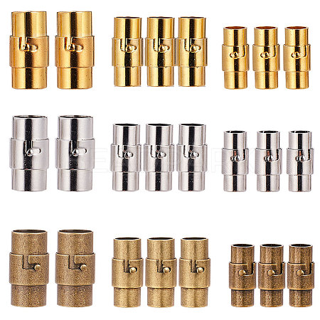 Brass Locking Tube Magnetic Clasps KK-SC0001-11-1