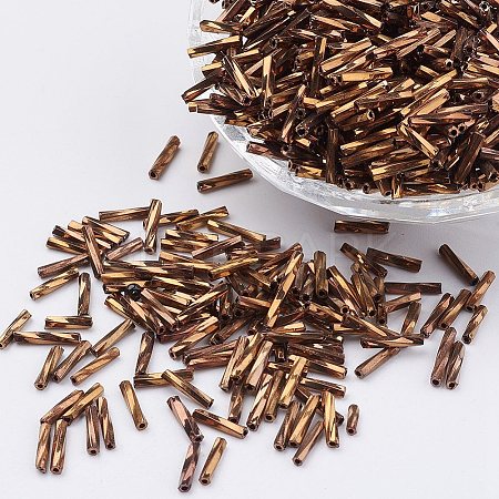 Glass Twisted Bugle Beads X-SEED-E002-9mm-881#-1