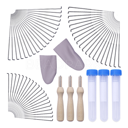 Wood Embroidery Stitching Punch Needle Tool Set DOLL-PW0003-058-1