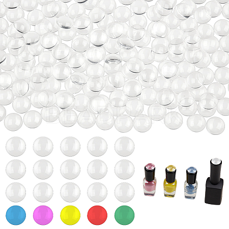 200Pcs Transparent Glass Nail Polish Color Card AJEW-FG0007-95-1