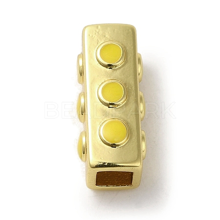 Brass Enamel Tube Beads KK-R162-072G-1