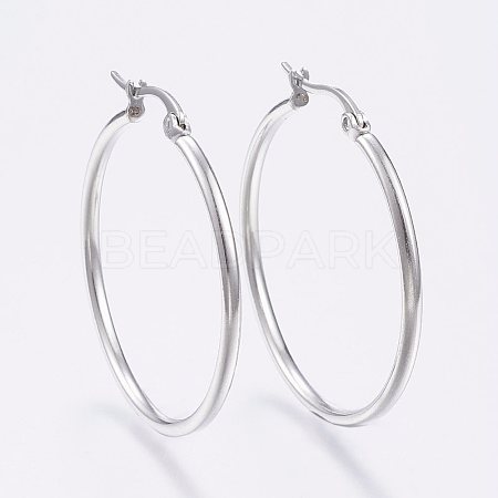 304 Stainless Steel Big Hoop Earrings EJEW-F105-07P-1