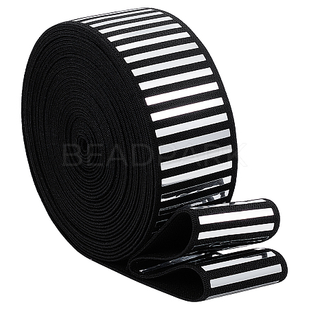 5 Yards Flat Nylon Hot Stamping Striped Elastic Wide Cord OCOR-BC0007-92A-1