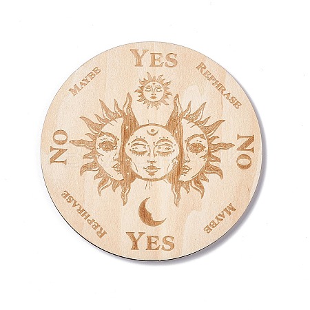 Wooden Carved Cup Mats LS-AJEW-P103-01K-1