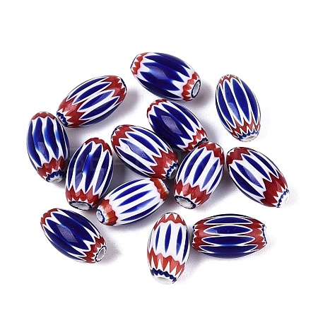 Handmade Millefiori Glass Barrel Beads LA-N002-03D-1