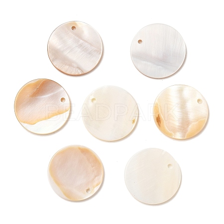 Natural White Shell Mother of Pearl Shell Pendants SSHEL-D080-1
