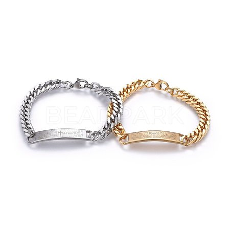 304 Stainless Steel Link Bracelets BJEW-L630-02-1