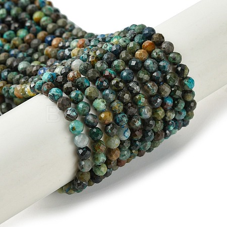 Natural Chrysocolla Beads Strands G-Z034-A03-02-1