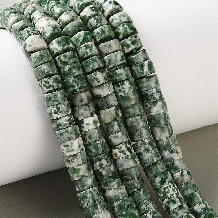 Natural Green Spot Jasper Beads Strands G-M420-A18-01-1