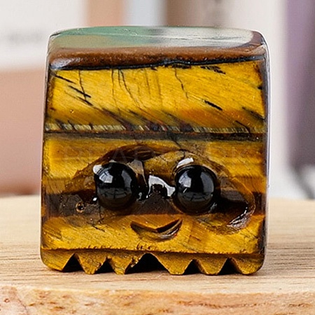 Natural Tiger Eye Carved Healing Cube Figurines PW-WG47986-06-1