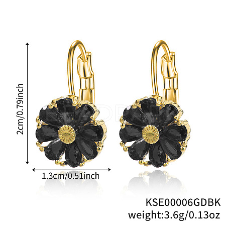 Brass Flower Hoop Earrings JJ3056-6-1
