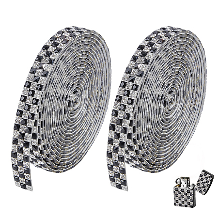 2Pcs Tartan Pattern Hotfix Glass Rhinestone DIY-ME0001-63A-1