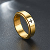 Cross Pattern 304 Stainless Steel Rotatable Finger Rings FS-WGAA8E6-12-1