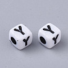 White Opaque Acrylic Beads MACR-R869-02Y-2