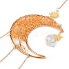 Wire Wrapped Natural Yellow Quartz Moon with Tree of Life Pendant Decorations HJEW-K046-07G-02-4
