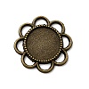Flower Alloy Cabochon Settings X-PALLOY-N0088-33AB-NF-1