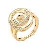 Brass Micro Pave Cubic Zirconia Adjustable Cup Peg Ring Settings KK-B166-03G-1