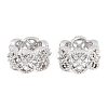 Flower Brass Clear Cubic Zirconia European Beads KK-B186-06P-1