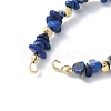 Natural Lapis Lazuli Chip Beaded Bracelet Making KK-F892-19G-2