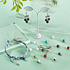 90Pcs 15 Colors Natural & Synthetic Gemstone Pendants PALLOY-PH01835-2