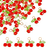 30Pcs Cherry Glass Pendants PALLOY-HY00111-1