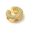 Brass Micro Pave Clear Cubic Zirconia Charms ZIRC-C009-01G-C-2