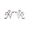 Platinum Plated Alloy Letter Pendants X-PALLOY-J718-01P-N-1