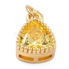 Real 18K Gold Plated Brass Inlaid Cubic Zirconia Charms ZIRC-L100-076G-01-2