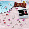 SUPERFINDINGS 24Pcs 12 Styles Pink Series Heart Sew On Glass Rhinestones DIY-FH0005-84-4