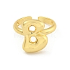 Brass Letter Open Cuff Rings for Women RJEW-G313-01B-G-2