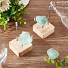 Square Wooden Crystal Rock Display Easels with Iron Holder ODIS-WH0038-28A-P-4