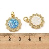 Brass Micro Pave Cubic Zirconia with Synthetic Opal Pendants KK-K356-17G-3