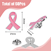 SUPERFINDINGS 60Pcs Breast Cancer Awareness Ribbon Enamel Pins JEWB-FH0001-40-2