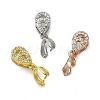 Rack Plating Brass Micro Pave Clear Cubic Zirconia Ice Pick Pinch Bails KK-K340-13-1