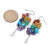 Natural Mixed Gemstone Chips Cluster Earrings EJEW-JE05467-3