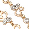 Alloy Crystal Rhinestone Hollow Butterfly Link Chain Bracelet Making AJEW-JB01648-3
