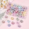 50Pcs 10 Colors Opaque Resin European Beads RESI-FS0002-19-7