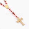 304 Stainless Steel Rosary Bead Necklaces NJEW-F240-03G-4