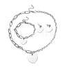 304 Stainless Steel Paperclip Chains & Cable Chain Jewelry Sets SJEW-K153-60P-1