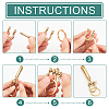   3Pcs 3 Styles U-Shaped Brass Key Hook Shanckle Clasps KK-PH0004-98-7