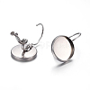 Tarnish Resistant 304 Stainless Steel Leverback Earring Settings LS-STAS-F191-03P-12mm-2