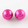 Round ABS Plastic Imitation Pearl Beads OACR-R053-14-1