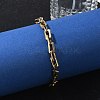Ion Plating(IP) Rectangle 201 Stainless Steel Chain Bracelets BJEW-N240-06G-3