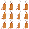   12Pcs Bamboo Laser Engraving Rectangle Keychains KEYC-PH0002-04-1