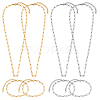 2 Styles 2 Colors 304 Stainless Steel Paperclip Chain Bracelets & Necklaces Sets SJEW-PH00003-1